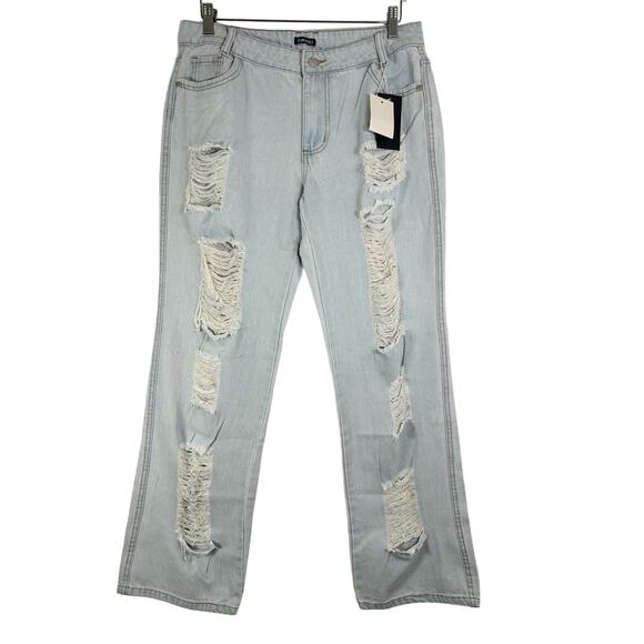 Flamingals Distressed Light Wash Denim Jeans 32 - Picture 1 of 9
